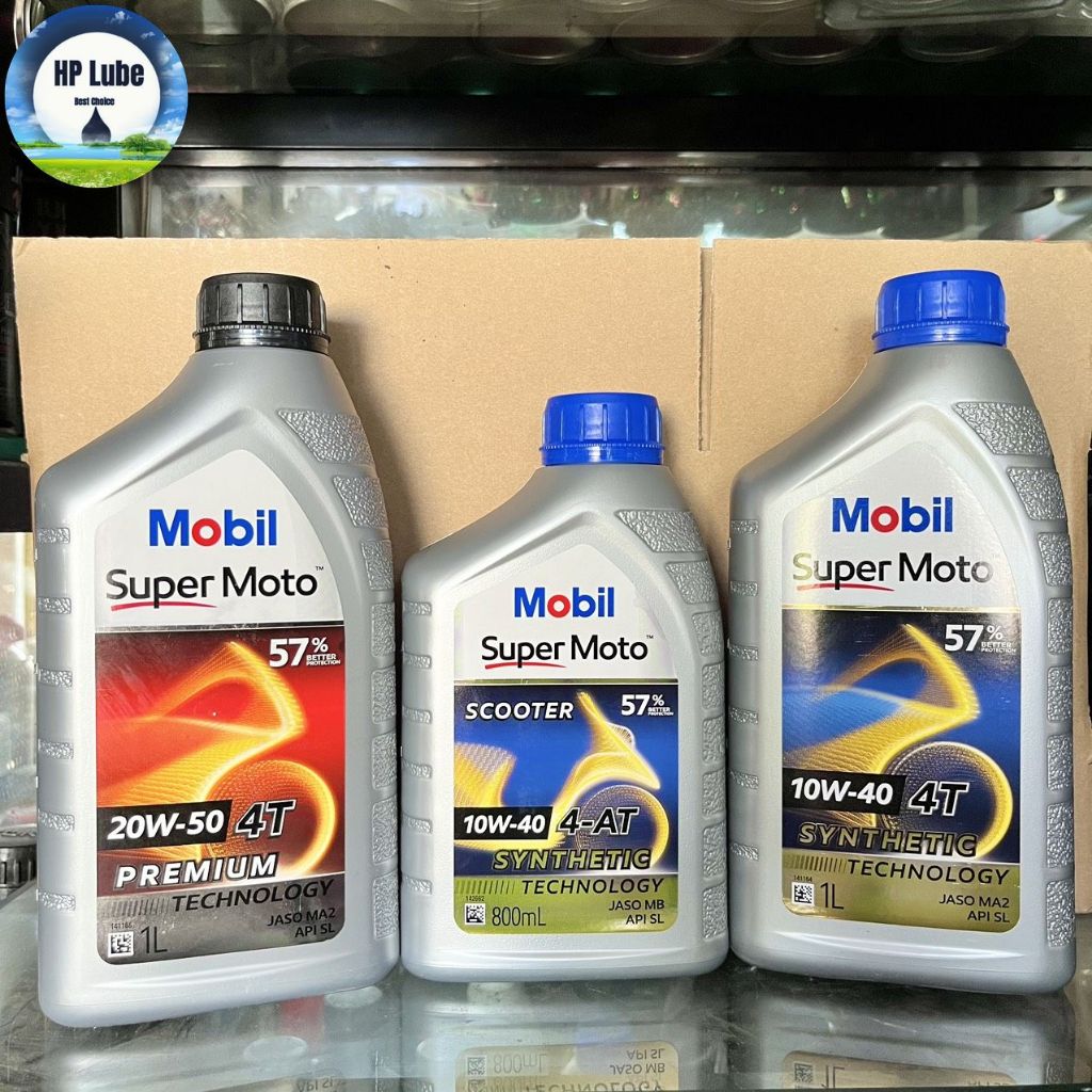 Nhớt Mobil Xe Máy 10w40, 20w50 0.8L/1L Cho Xe Số, Xe Tay Ga Chính Hãng Nhập Khẩu Singapore