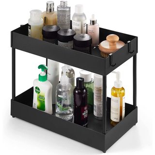 Kệ sắt 2 tầng đa năng, kệ để gia vị nhà bếp, giá để đồ dùng nhà tắm