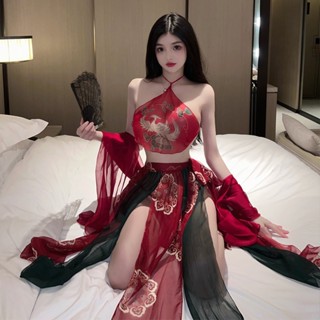 Váy ngủ + Yếm + Khăn voan họa tiết công DN08 💕CHE TÊN💕 Đồ ngủ họa tiết công gợi cảm quyến rũ FLS40