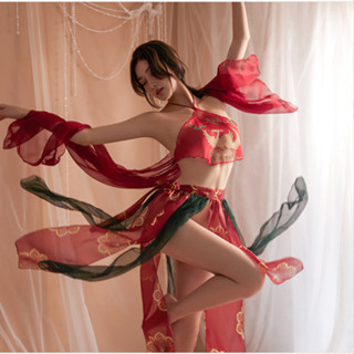 Đồ ngủ họa tiết công gợi cảm quyến rũ DN08 💕CHE TÊN💕 Váy ngủ + Yếm + Khăn voan họa tiết công FLS40