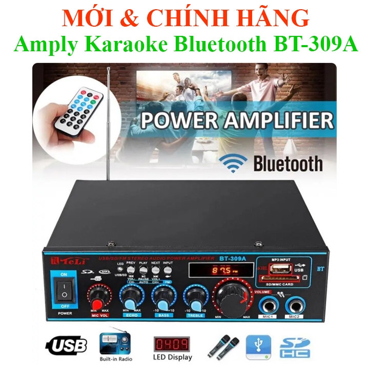 Amply Karaoke Bluetooth 600W cho gia đình &amp; xe hơi BT-309A, BT-198A
