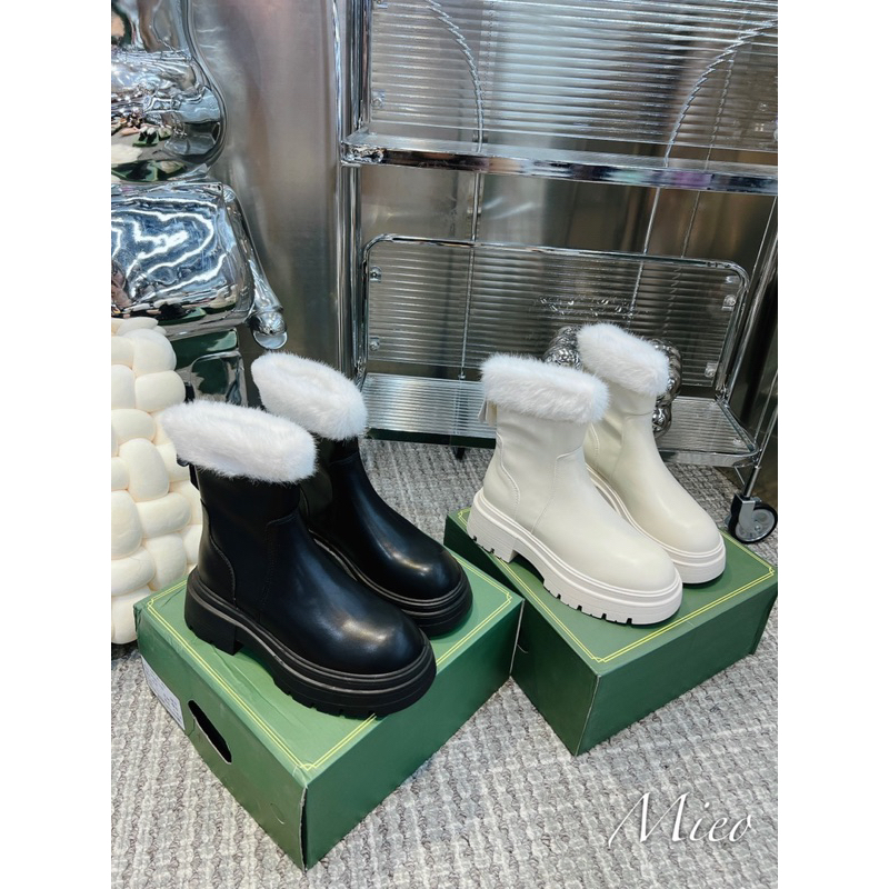 Boot da qccc cổ lông thỏ da mềm fullbox