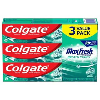 Kem đánh răng Colgate Max Fresh Toothpaste, Mini Breath Strips, Clean Mint 178g của Mỹ