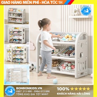 Kệ đồ chơi Newber cao cấp, Tủ đựng đồ cho Bé kèm thêm tủ giá sách 2024