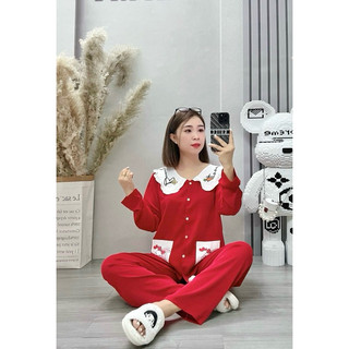 Đồ bộ nữ ANH MỸ pijama chất liệu lụa mango cao cấp tay dài quần dài MGTD - 01