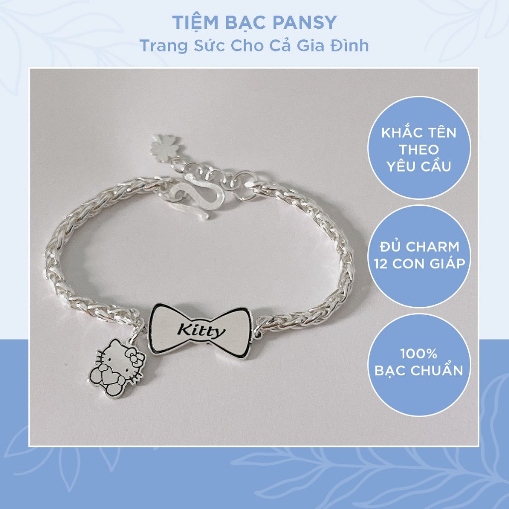 Lắc bạc hình nơ khắc tên cho bé gái - Vòng lắc bạc ta an toàn, tốt cho sức khỏe trẻ em