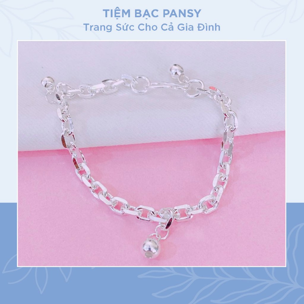 Lắc bạc cho bé PANSY dây xích cá tính độc đáo