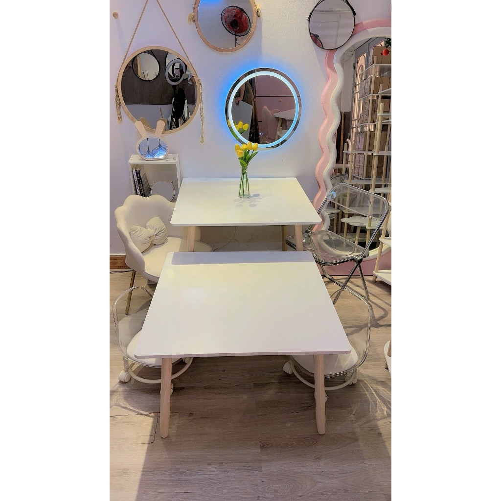 bàn vuông bàn ăn cơm gấp gọn bàn trà sofa kích thước 80x80cm có nhiều kích thước chân gấp gọn chắc chắn Nhu Y Decor | BigBuy360 - bigbuy360.vn