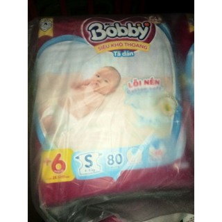 Combo 2 gói tã dán bobby s80+6 mới cho bé từ 4-8kg