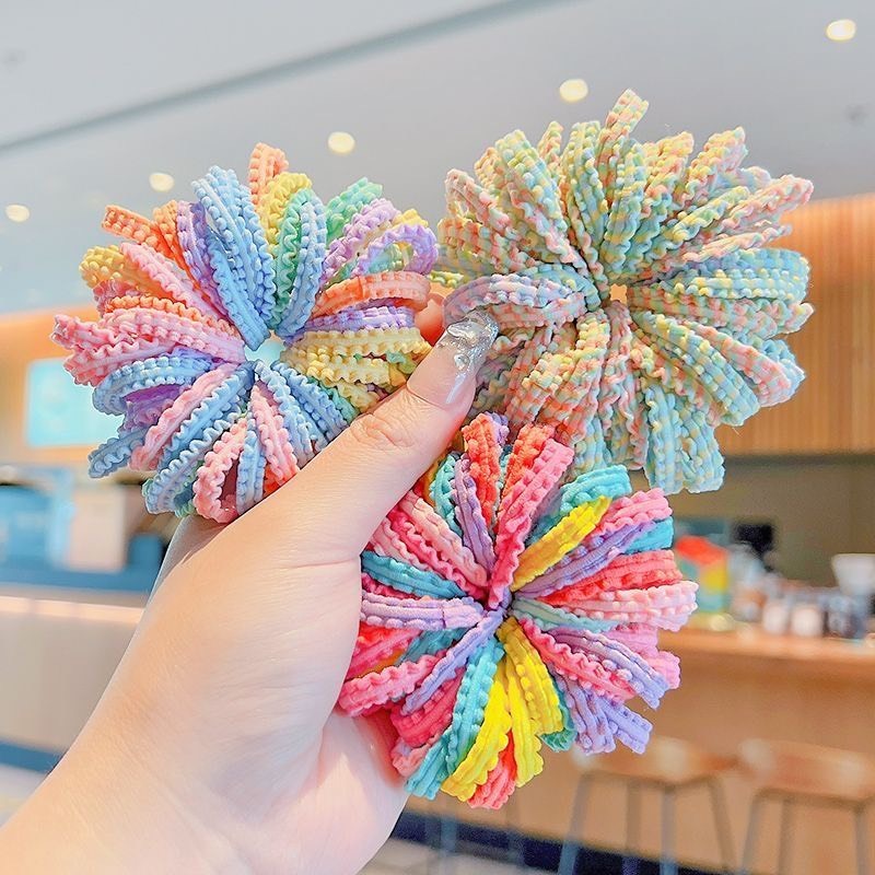 Set buộc tóc 50 chiếc nhiều màu sắc, buộc tóc đuôi ngựa, dây chun buộc tóc