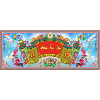 Tranh dán tường 3D cuốn thư trang trí phòng thờ in chất liệu vải lụa- đặt theo kích thước yêu cầu