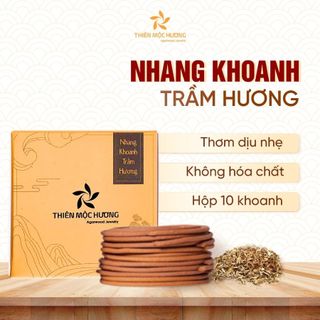 Nhang trầm hương sạch, ít khói, trầm hương tự nhiên THIÊN MỘC HƯƠNG hộp 5 khoanh đôi