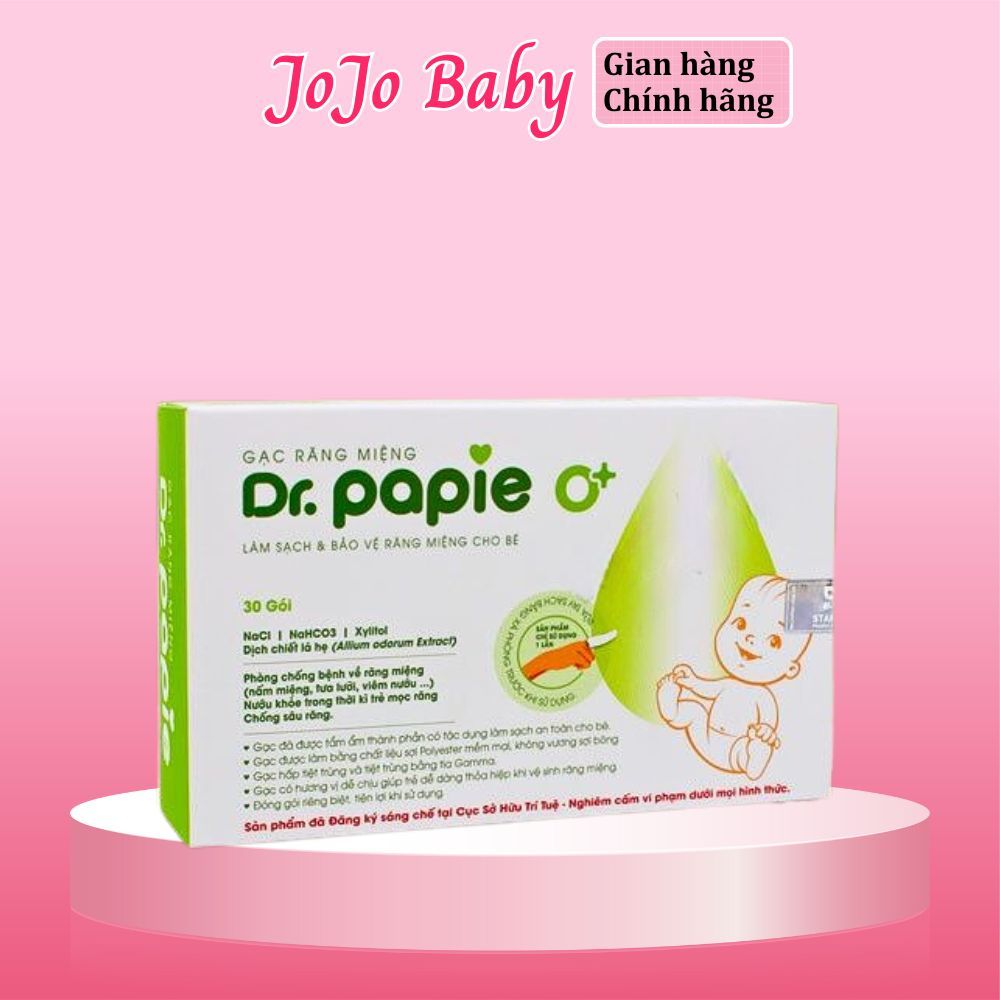 Gạc Răng miệng/ Gạc rơ lưỡi Dr Papie Hộp 30 gói