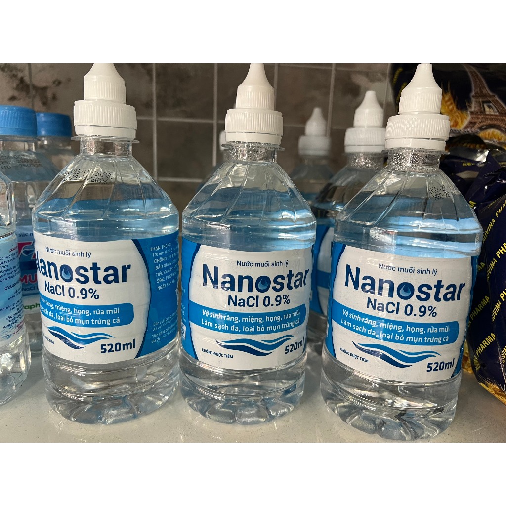 Nước muối sinh lý Nacl 0,9% Nafaco , nước muối súc miệng, sát khuẩn