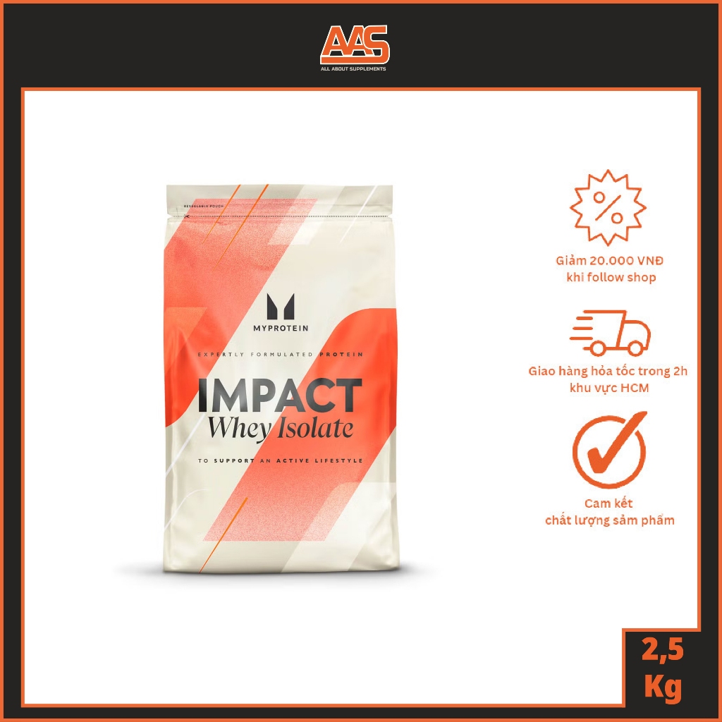 WHEY PROTEIN - MYPROTEIN - IMPACT WHEY ISOLATE - 5.5lbs (2.5kg) - Bổ sung protein tăng cơ giảm mỡ - 