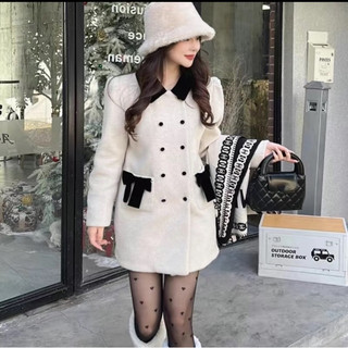 Váy dạ cổ nhung nơ xinh trần lông vũ siêu ấm