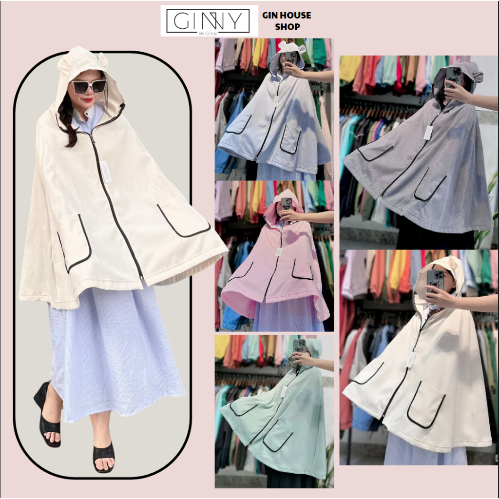 Áo Khoác Choàng Nữ Chống Nắng Nhung Tăm Angel Tl018 Ginny | Chống Tia Uv| Bản Rộng Thoáng Mát| Nhiều Màu Hot Akn - Tl018
