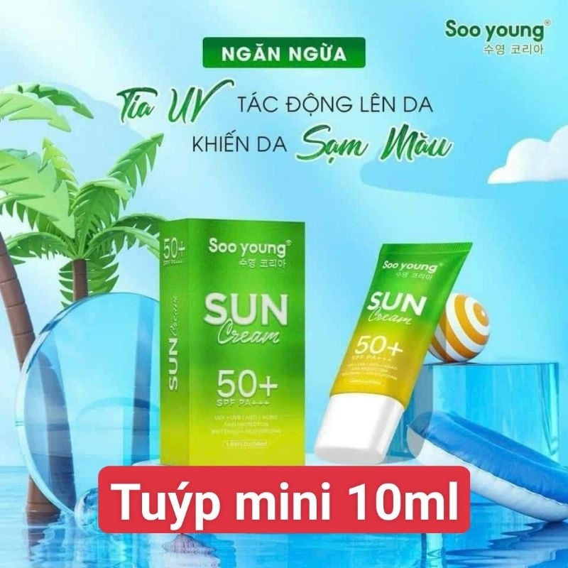 Combo 5 Kem Chống nắng 50+ Soo Young mini 10ml