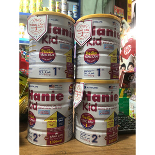 Sữa Hanie Kid 1+ và 2+ 850g date 2025 mẫu mới nhất