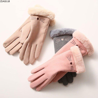  Găng tay Hình Mèo Cotton nam nữ lót lông dày dặn ấm áp bao tay đi xe máy có cảm ứng điện thoại cao cấp 