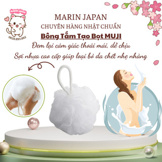 (Chuẩn Chính Hãng) Bông Tắm Lưới Tạo Bọt Tròn Mềm Mịn Hàng Chính Hãng Muji Nhật Bản