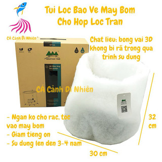 Túi lọc bảo vệ máy bơm ít ồn cho hồ cá mountain tree - 3d filter bag 30x30x32