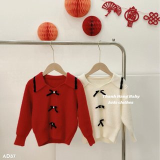 Áo len cho bé gái, áo len đỏ cho bé Thanh Hằng Baby 11kg đến 28kg