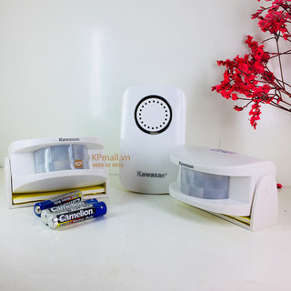Chuông cảm ứng báo khách, báo động không dây 2 đầu cảm ứng (2 mắt cảm ứng) 1 chuông Kawasan I287B-D28