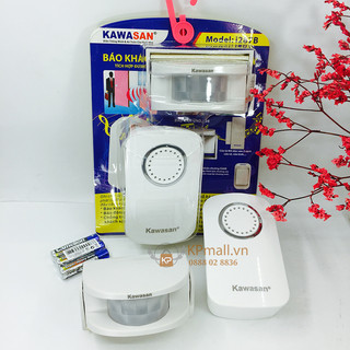 Chuông báo động, báo khách không dây cảm ứng chuyển động 2 mắt cảm ứng 2 chuông báo Kawasan 02-I287B