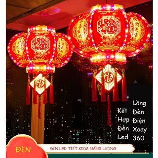 Đèn lồng led 3d xoay 360 độ nhiều màu trang trí tết năm mới 2024