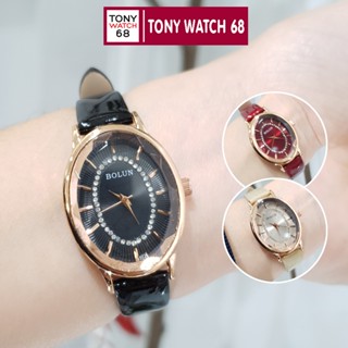 Đồng hồ nữ Bolun dây da mặt nhỏ bầu dục chính hãng thời trang hàn quốc Tony Watch 68