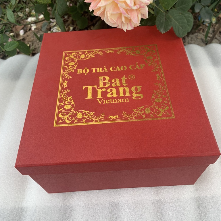 Hộp xi đỏ đựng bộ ấm chén, bộ phụ kiện, bộ bát đĩa