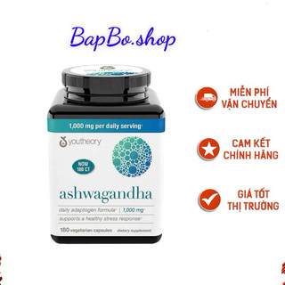 [Date 2025] Viên uống nhân sâm Ấn Độ Youtheory Ashwagandha 1000mg 180 viên