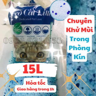 [Mã PET80K giảm 8% tối đa 80K đơn 350K] Cát Vệ Sinh Thủy Tinh Cho Mèo 15L Giá Rẻ - Tiết Kiệm