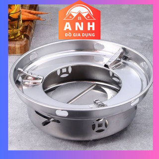 Bếp Cồn Khô Inox chắn gió cao cấp Mini Du Lịch Tiện Lợi - Bếp cồn lẩu nướng nhỏ gọn dễ dàng mang đi dã ngoại .
