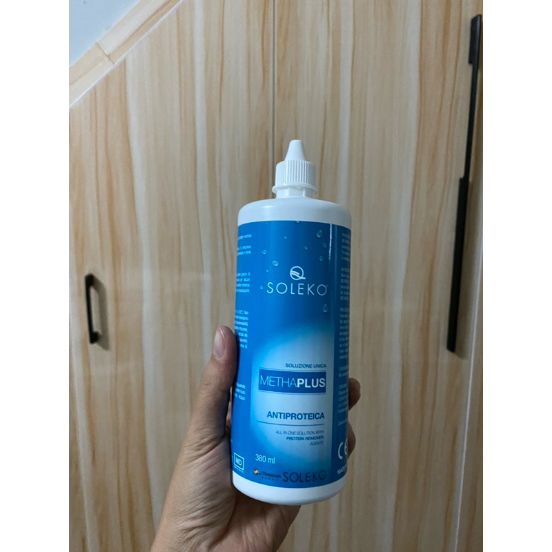 Thanh lí Nước ngâm kính áp tròng SOLEKO 380ML, nước rửa lens cho mắt nhạy cảm, khô yếu