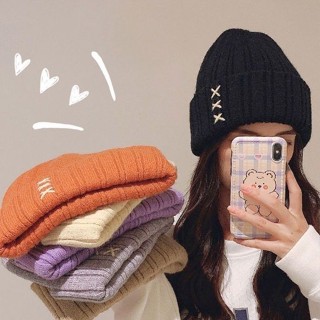 Mũ len beanie thêu chữ x trẻ trung cá tính, co dãn tốt, mũ len unisex phong cách ullzang