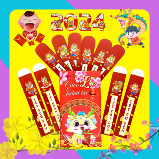 Bộ lì xì rút quẻ Rồng ChiBi cao cấp (Hôp 15, 30)