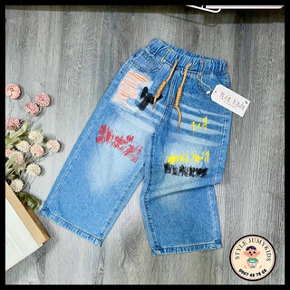 Size (12-45kg), quần Jean dài bé gái họa tiết xước (có lót trong), quần wash sơn ống suông vải bò mềm chính phẩm cực đẹp