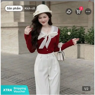 Áo thun cổ tròn có viền trắng cột nơ bigsize 50-95kg chất liệu thun gân tăm co giãn tốt