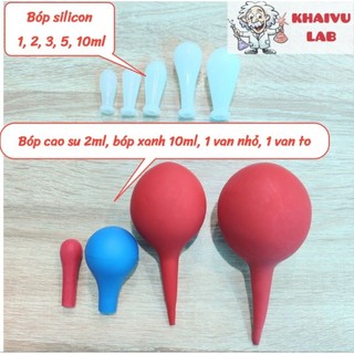 Quả bóp cao su, silicon 1ml - 90ml gắn hút pipet thí nghiệm