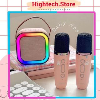 Loa Bluetooth Mini hát karaoke GODWELL sạc Pin Không dây, âm thanh bass chuẩn tặng kèm 2 míc hát bảo hành Hightech.Store