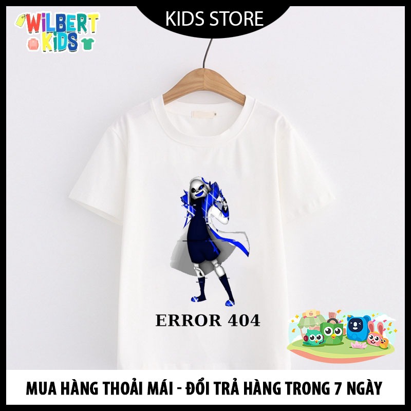 Áo thun Error 404 Sans phong cách cho bé trai bé gái