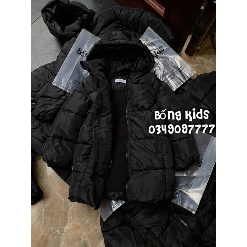 Áo Parka Phao Bé Trai Basic Đen MG