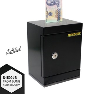 [DẦY HƠN] SAFEBOXX S1500 Két sắt tiết kiệm mini 12x 15x 20cm, Trọng Lượng 1500g, Khóa chìa, Có 2 Chìa khóa, Tùy chọn màu