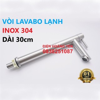 Vòi lavabo lạnh inox 304 cao cấp CAO 3 TẤC