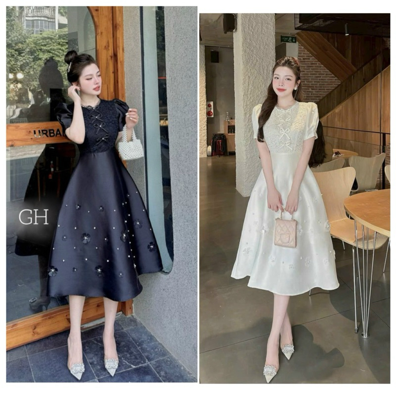 đầm thiết kế phối ren h124