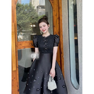 đầm thiết kế phối ren h124