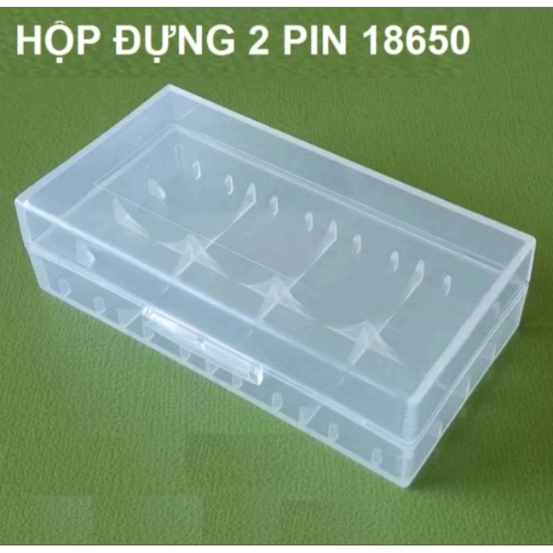 Hộp đựng 2 cell pin IMR 18650 bằng nhựa trong suốt