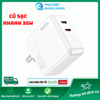 Củ sạc nhanh 35w pd, qc3.0 2 cổng type-c hoco c110 - cốc sạc nhanh
